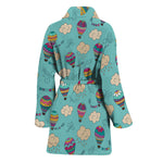 Cartoon Air Balloon Pattern Print Women's Bathrobe