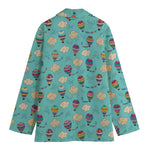 Cartoon Air Balloon Pattern Print Women's Cotton Blazer