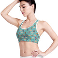 Cartoon Air Balloon Pattern Print Women's Sports Bra
