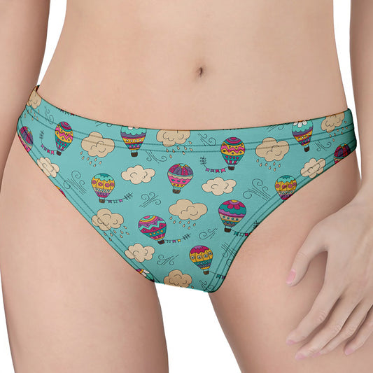 Cartoon Air Balloon Pattern Print Women's Thong