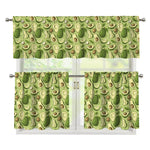 Cartoon Avocado Pattern Print 3 Piece Kitchen Curtains