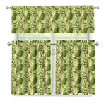 Cartoon Avocado Pattern Print 3 Piece Kitchen Curtains