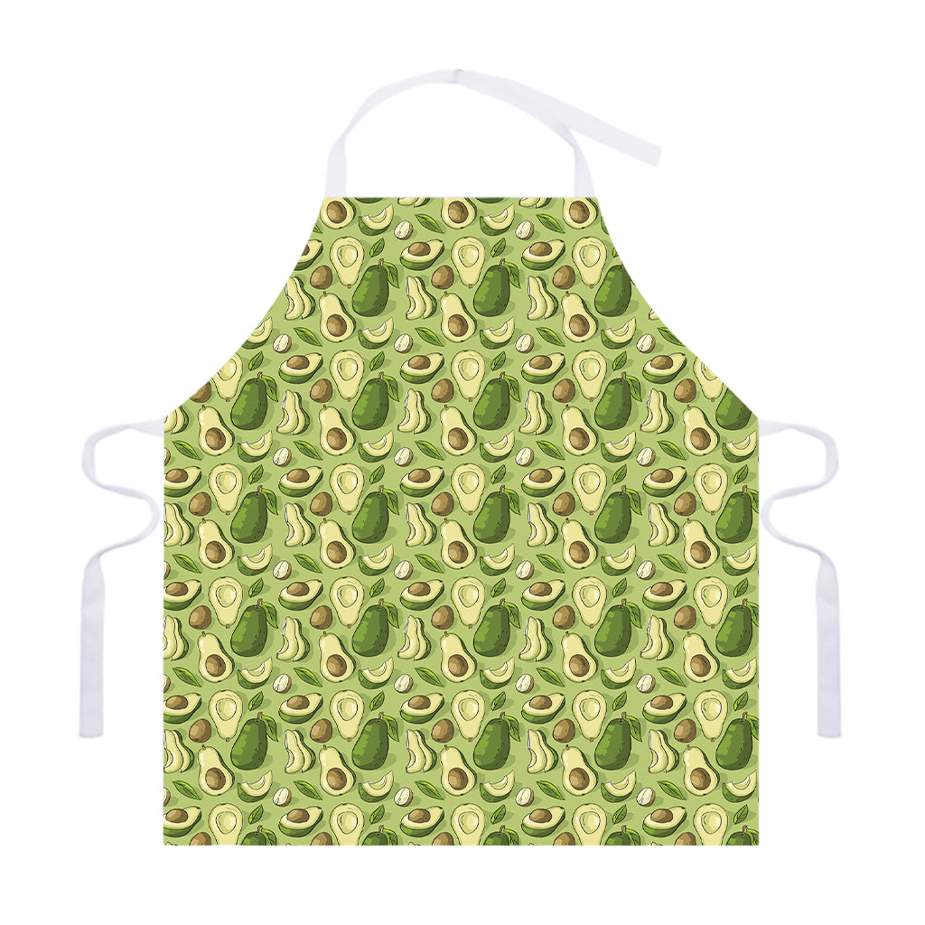 Cartoon Avocado Pattern Print Adjustable Apron