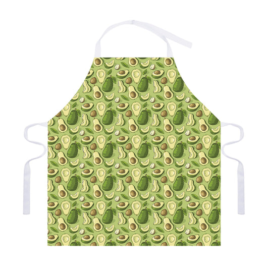 Cartoon Avocado Pattern Print Adjustable Apron