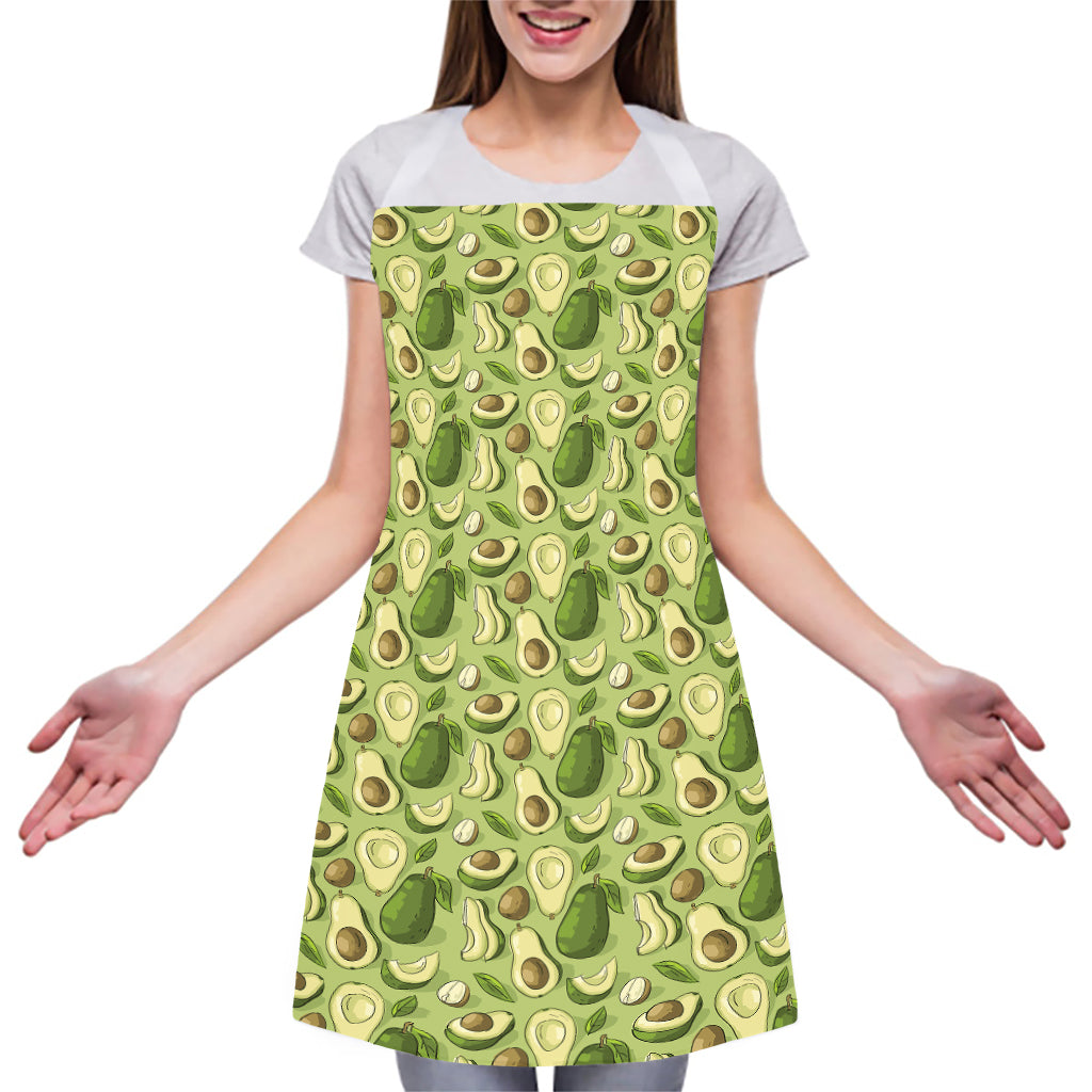 Cartoon Avocado Pattern Print Adjustable Apron