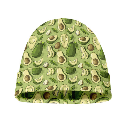 Cartoon Avocado Pattern Print Beanie