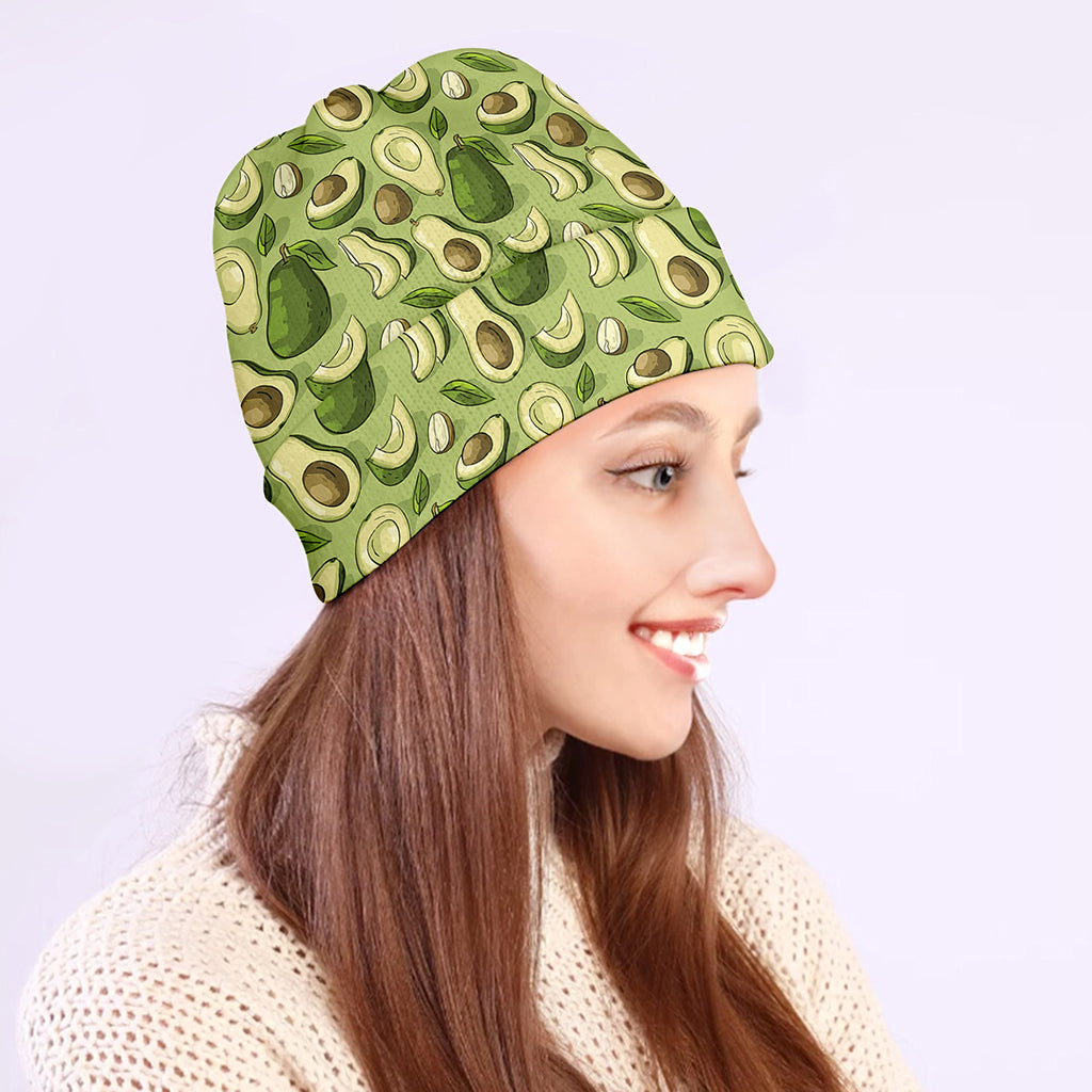 Cartoon Avocado Pattern Print Beanie