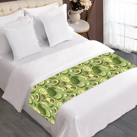 Cartoon Avocado Pattern Print Bed Runner