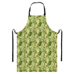 Cartoon Avocado Pattern Print Bib Apron With Pocket