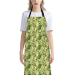 Cartoon Avocado Pattern Print Bib Apron With Pocket
