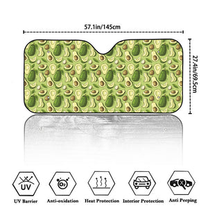 Cartoon Avocado Pattern Print Car Windshield Sun Shade