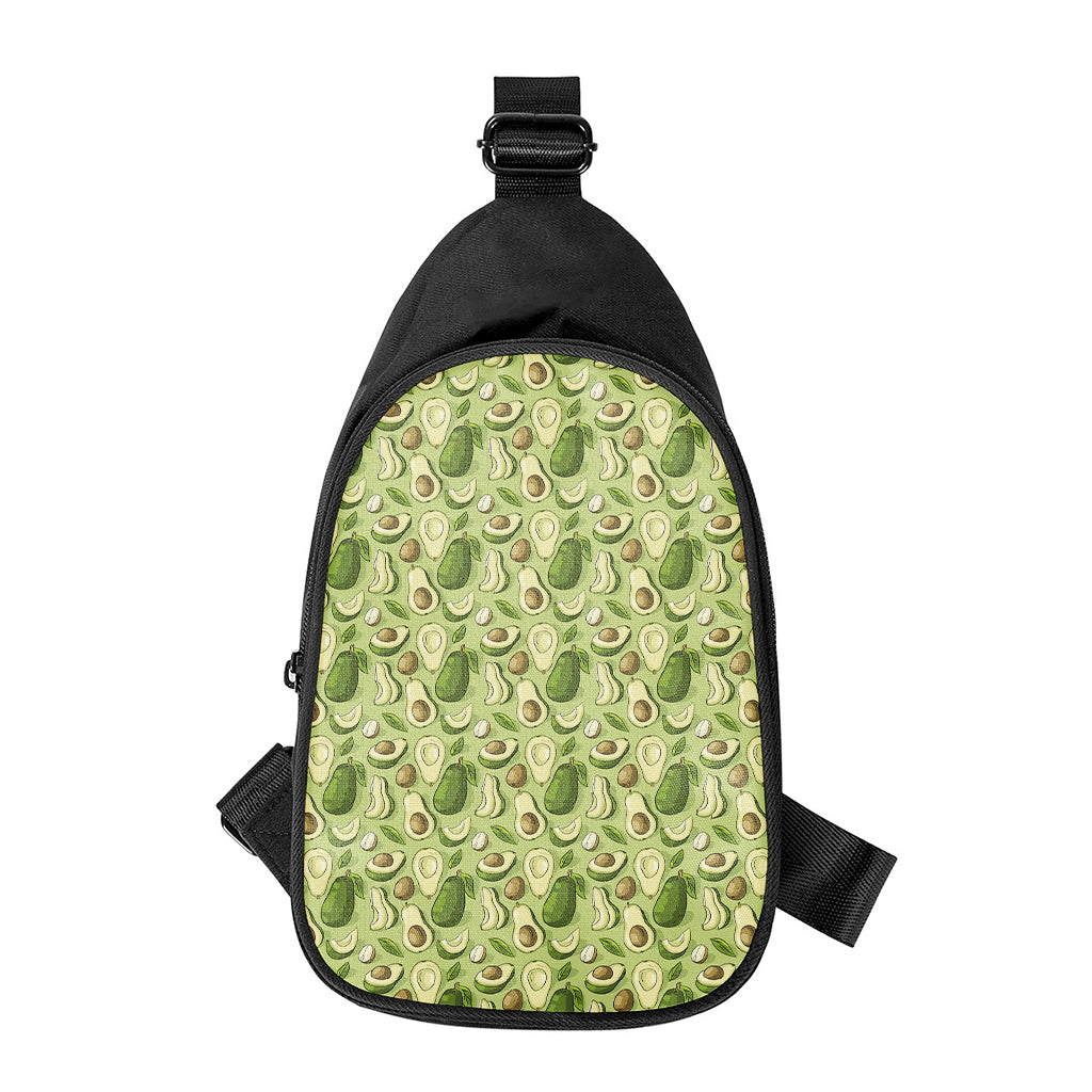 Cartoon Avocado Pattern Print Chest Bag