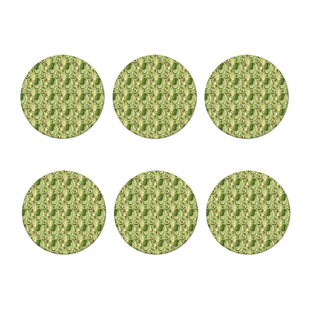 Cartoon Avocado Pattern Print Coaster Set