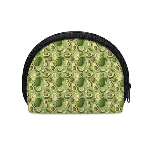Cartoon Avocado Pattern Print Coin Purse