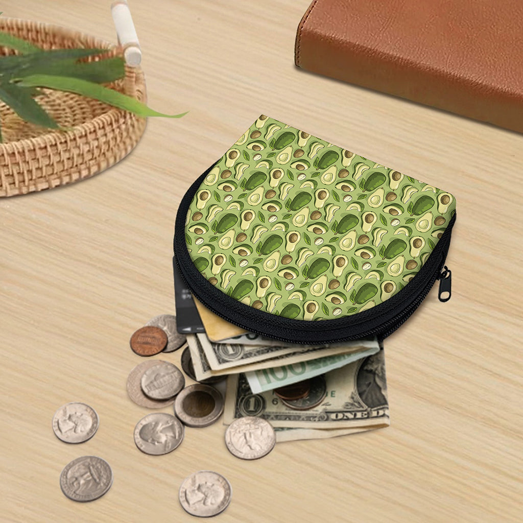 Cartoon Avocado Pattern Print Coin Purse