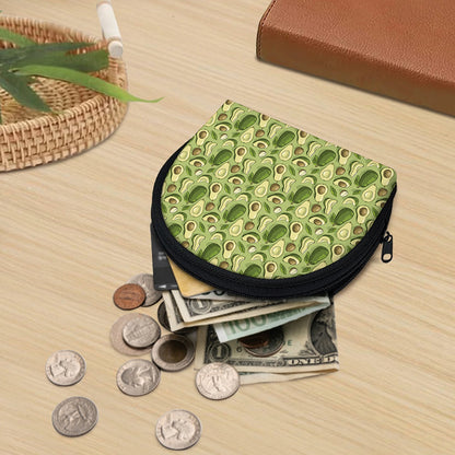Cartoon Avocado Pattern Print Coin Purse