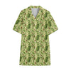 Cartoon Avocado Pattern Print Cotton Hawaiian Shirt