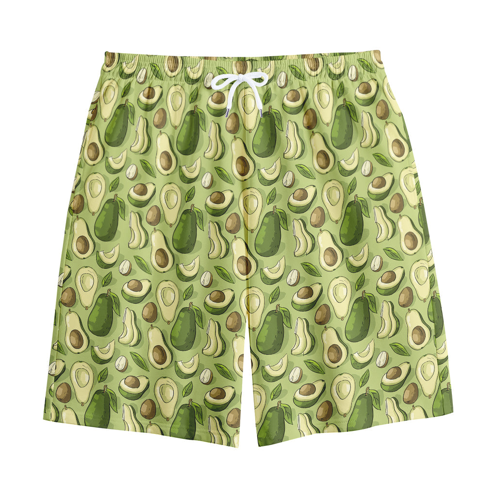 Cartoon Avocado Pattern Print Cotton Shorts