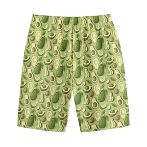 Cartoon Avocado Pattern Print Cotton Shorts