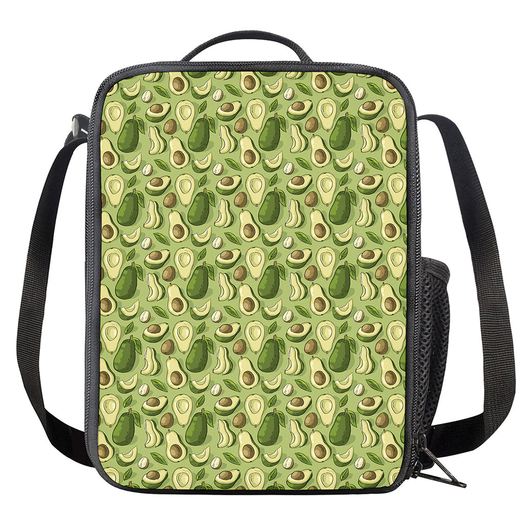 Cartoon Avocado Pattern Print Crossbody Lunch Bag