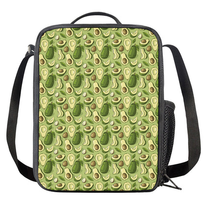 Cartoon Avocado Pattern Print Crossbody Lunch Bag