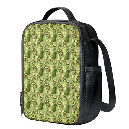 Cartoon Avocado Pattern Print Crossbody Lunch Bag