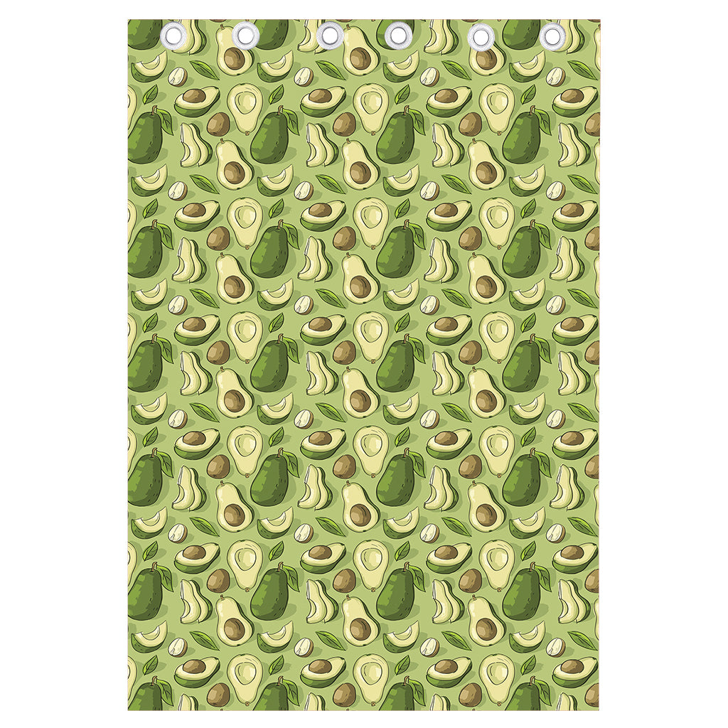 Cartoon Avocado Pattern Print Curtain