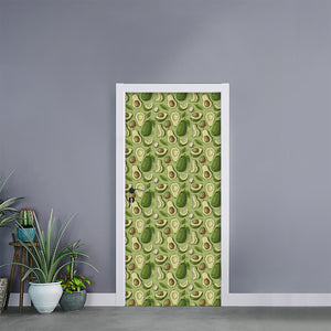 Cartoon Avocado Pattern Print Door Sticker