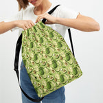 Cartoon Avocado Pattern Print Drawstring Backpack