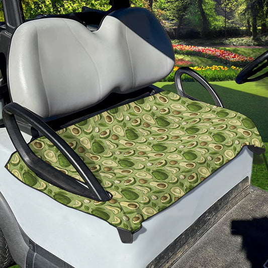 Cartoon Avocado Pattern Print Golf Cart Seat Cover
