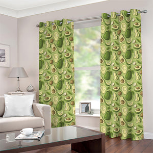 Cartoon Avocado Pattern Print Grommet Curtains