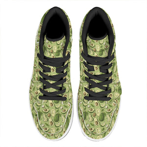 Cartoon Avocado Pattern Print High Top Leather Sneakers