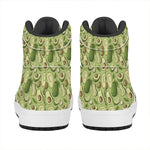 Cartoon Avocado Pattern Print High Top Leather Sneakers