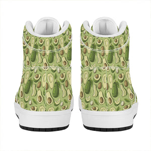 Cartoon Avocado Pattern Print High Top Leather Sneakers