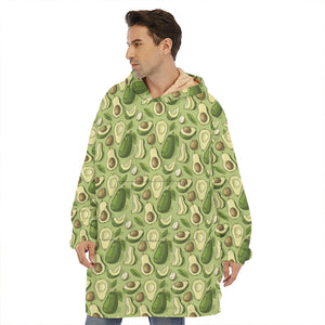 Cartoon Avocado Pattern Print Hoodie Blanket