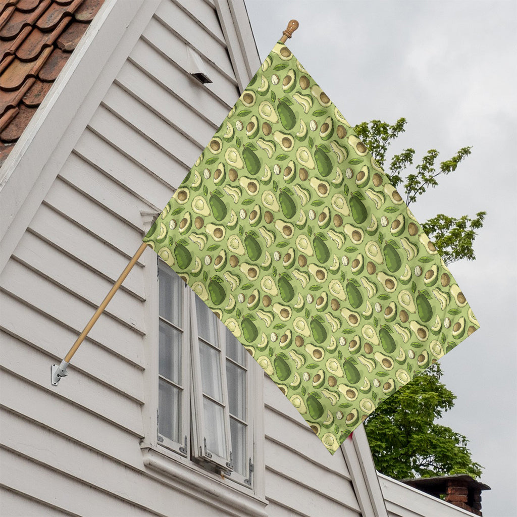 Cartoon Avocado Pattern Print House Flag