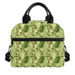 Cartoon Avocado Pattern Print Insulated Lunch Bag