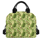 Cartoon Avocado Pattern Print Insulated Lunch Bag