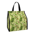 Cartoon Avocado Pattern Print Insulated Lunch Tote
