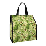 Cartoon Avocado Pattern Print Insulated Lunch Tote