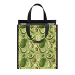 Cartoon Avocado Pattern Print Insulated Lunch Tote