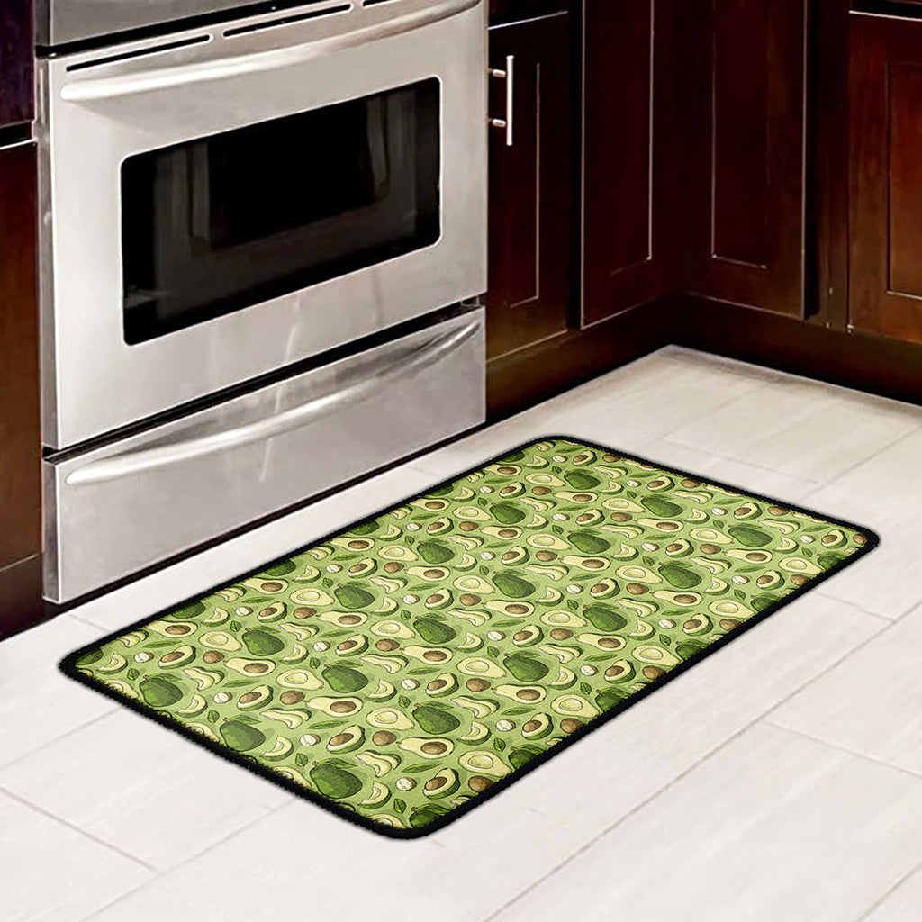 Cartoon Avocado Pattern Print Kitchen Mat