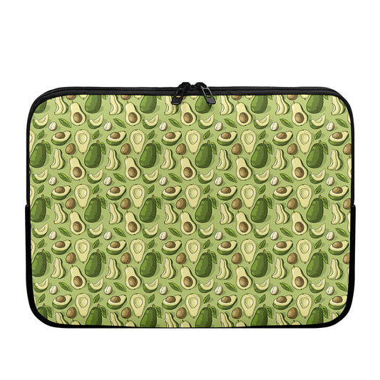 Cartoon Avocado Pattern Print Laptop Sleeve