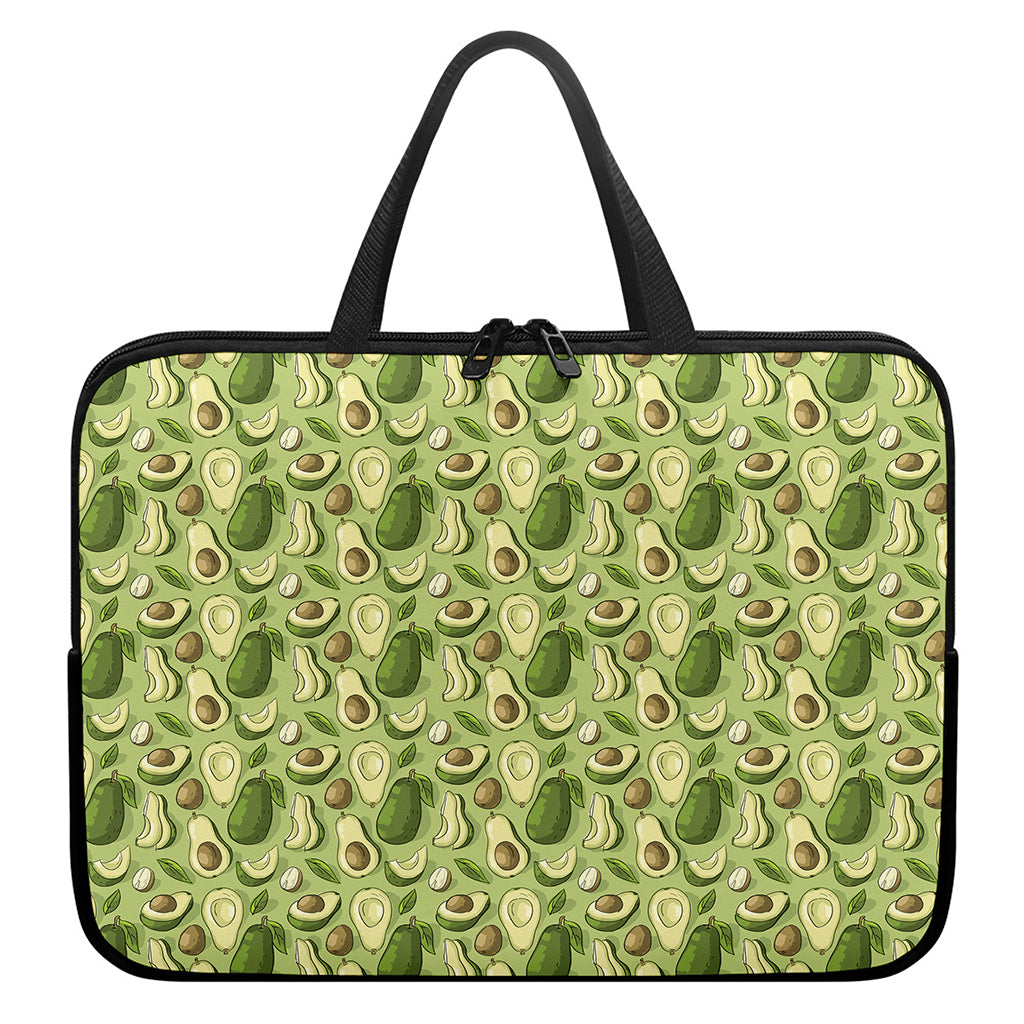 Cartoon Avocado Pattern Print Laptop Sleeve With Handle
