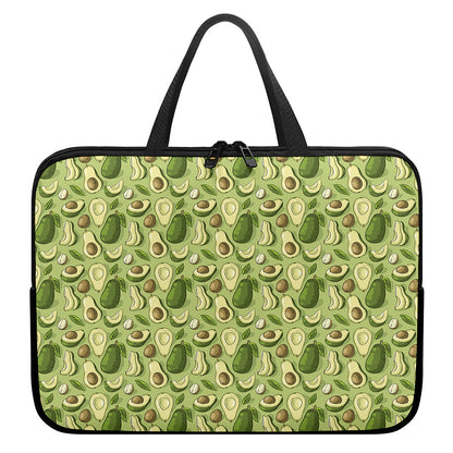Cartoon Avocado Pattern Print Laptop Sleeve With Handle