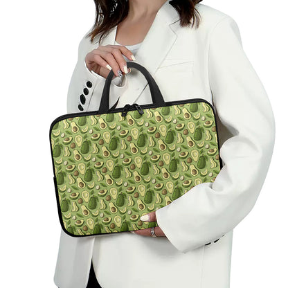 Cartoon Avocado Pattern Print Laptop Sleeve With Handle