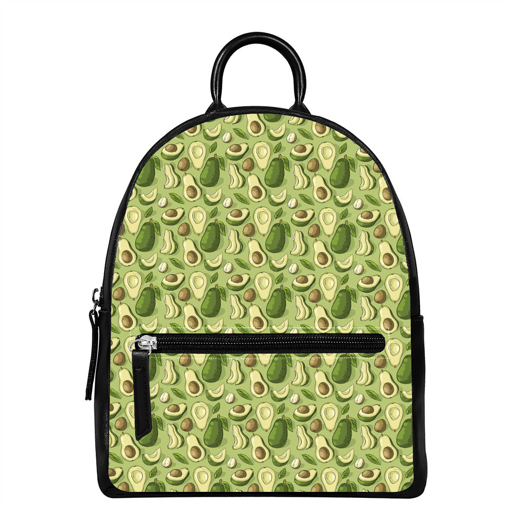 Cartoon Avocado Pattern Print Leather Backpack