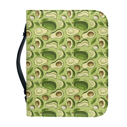 Cartoon Avocado Pattern Print Leather Bible Cover