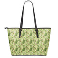 Cartoon Avocado Pattern Print Leather Tote Bag With Zipper