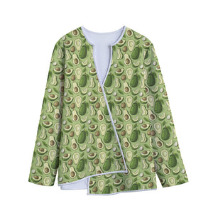 Cartoon Avocado Pattern Print Long Sleeve Short Coat